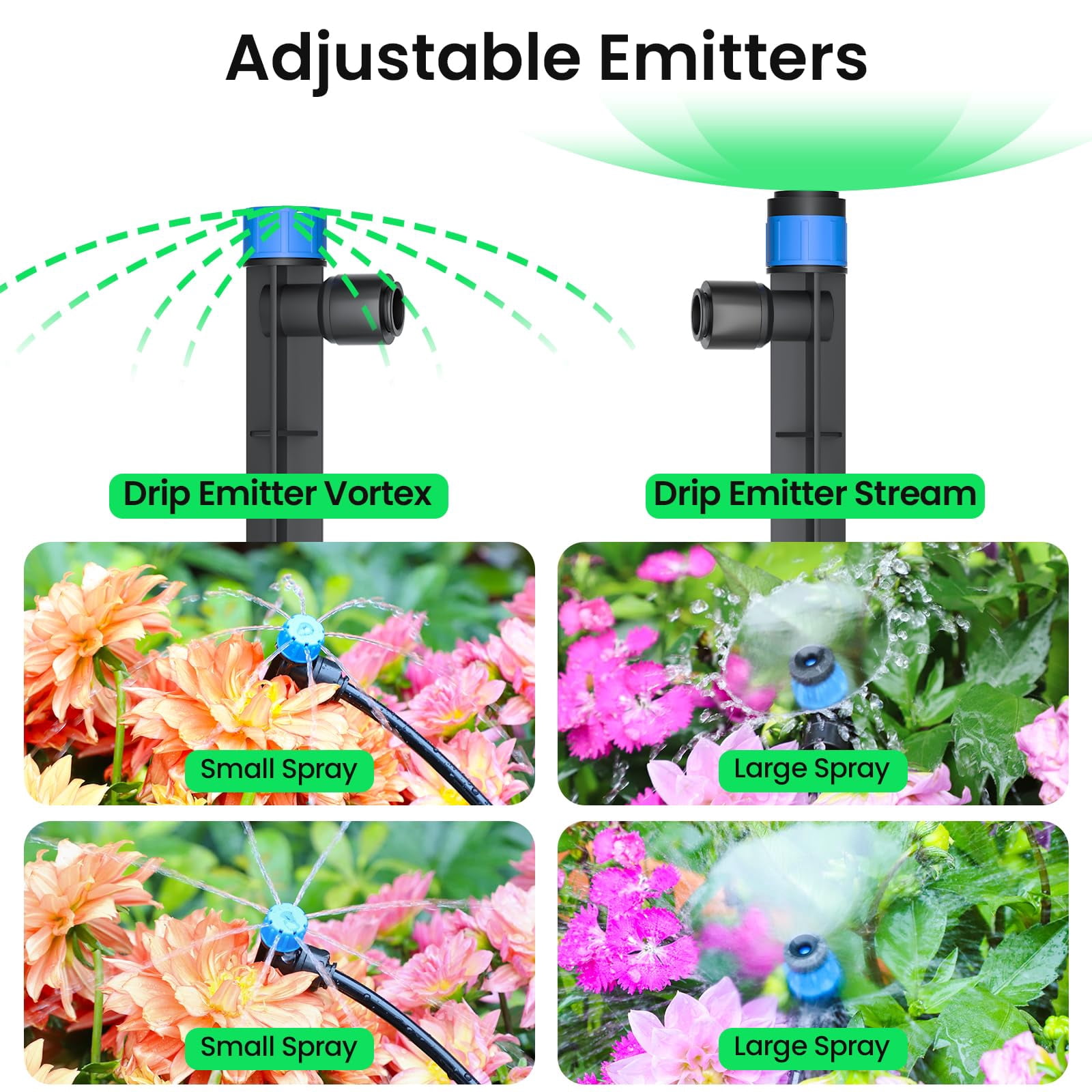230FT Drip Irrigation System Kit Automatic Garden Watering System with Adjustable Nozzles Sprinklers for Garden Greenhouse Lawn