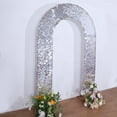 thumbnail image 2 of Efavormart 8ft Silver Big Payette Sequin Open Arch Backdrop Cover, Double-Sided U-Shaped Fitted Wedding Arch Slipcover, 2 of 5