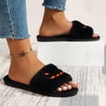 thumbnail image 7 of Soft Plush Cozy Open Toe Indoor Outdoor Fuzzy Slippers Women House Slippers Warm Winter Flat Shoes Winter Warm Halloween Slippers, 7 of 7
