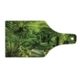 thumbnail image 2 of Rainforest Cutting Board, Rainforest Walkway Board Ferns Wet Rural Spring Traveling Destination Nature, Decorative Tempered Glass Cutting and Serving Board, Wine Bottle Shape, Green, by Ambesonne, 2 of 5