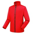 thumbnail image 1 of LSLJS Women's Fashion Fleece Solid Color Long Sleeve Interchange JacketWinter Shirt Blouse( Red, L), 1 of 2