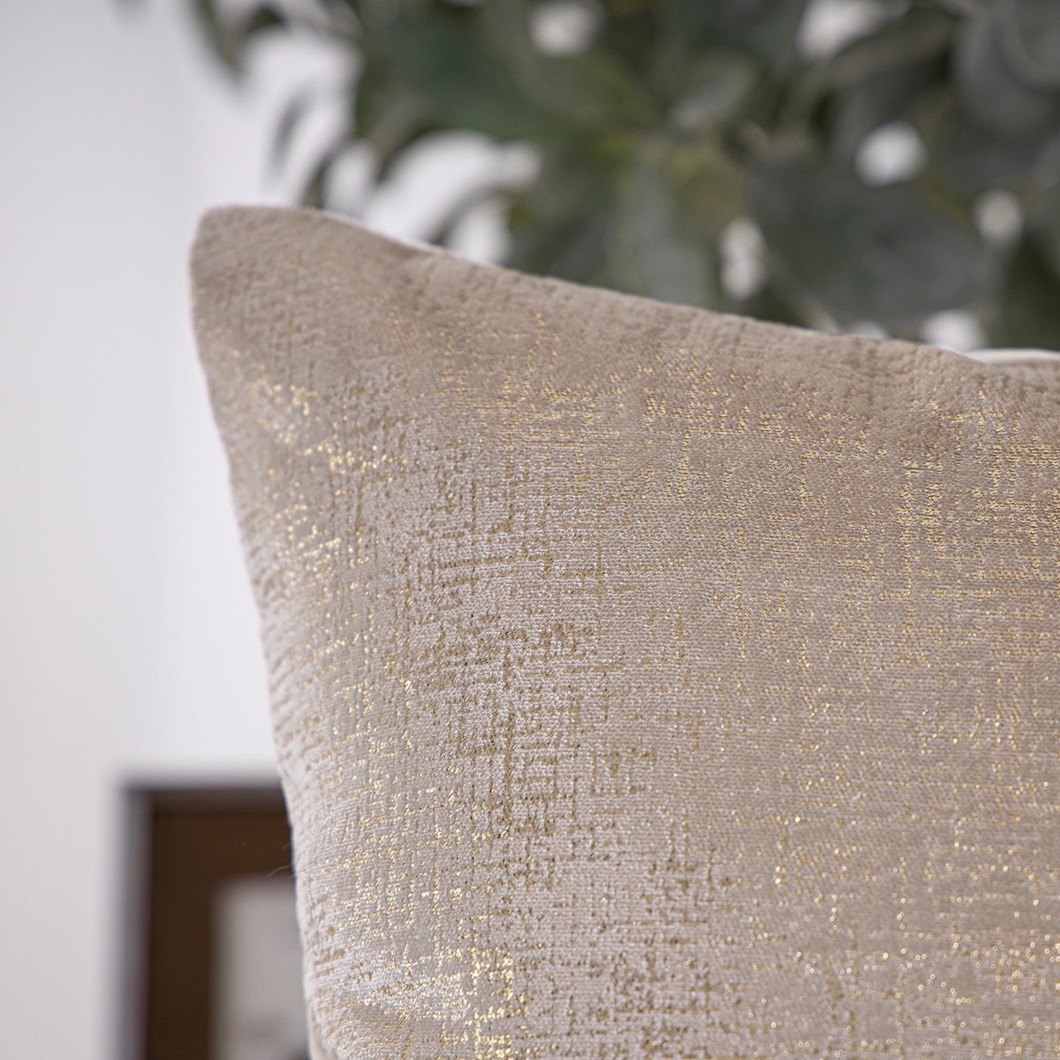 Phantoscope Bronzing Soft Solid Velvet Decorative Throw Pillow for Couch, Beige, 12" x 20", 2 Pack