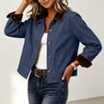 thumbnail image 5 of Vintage Jacket Women Fall Cozy Corduroy Long Sleeve Jackets Lapel Collar with Pockets Winter Warm Barn Jacket Bottom Down Casual Trendy Daily Outerwear, 5 of 9