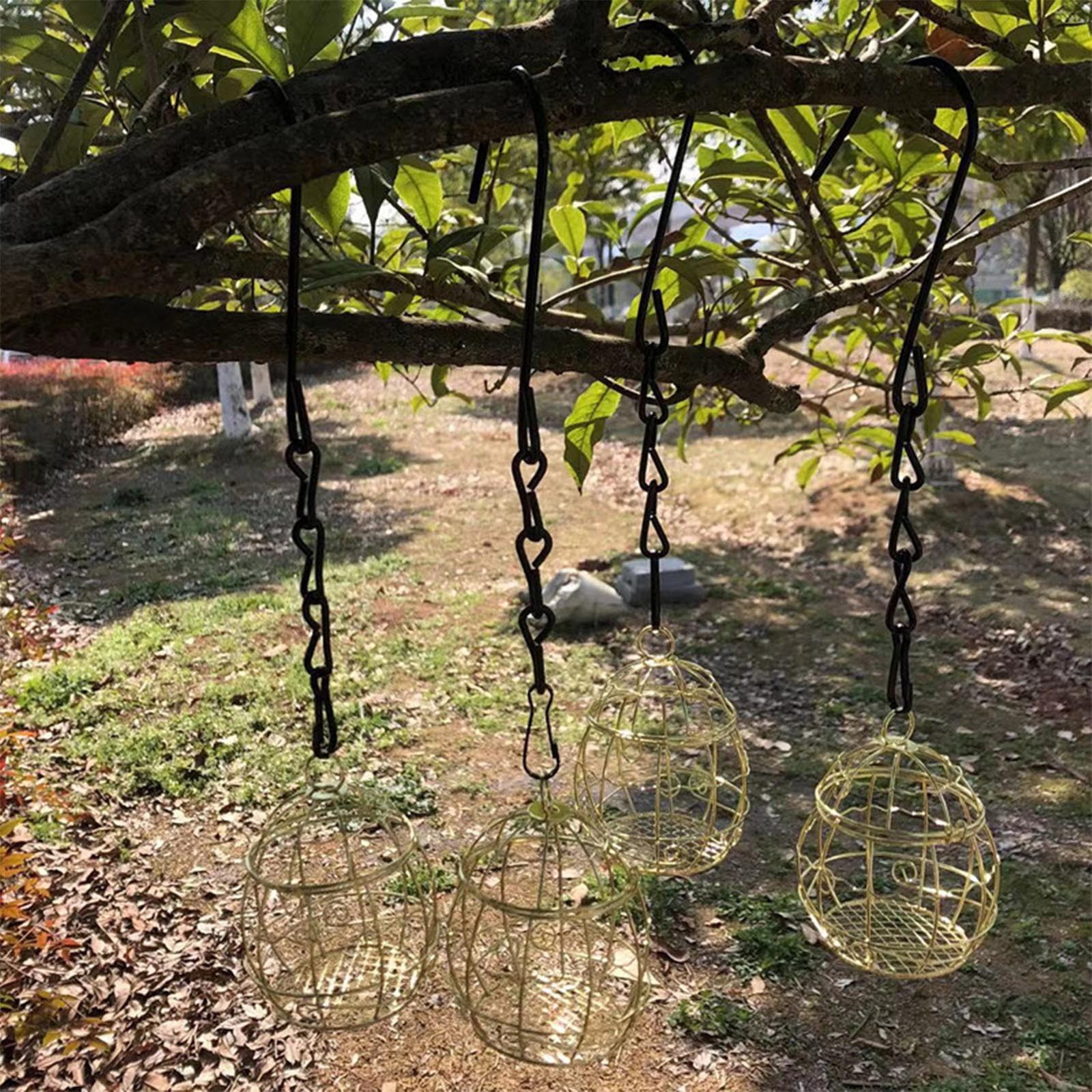 Hanging Birdcage Feeder 8 Pack, Metal Outdoor Bird Feeder, Bulk Spring Style for Garden Yard Patio Wild Bird Feeding