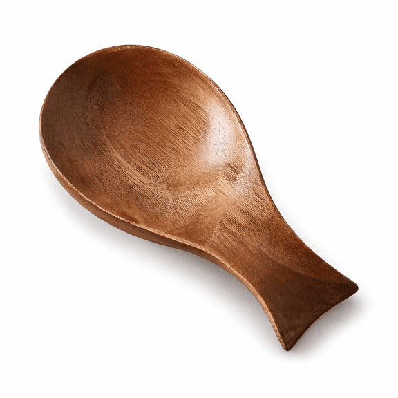 Acacia Wood Spoon Rest for Stove Top, Wooden Utensil Holder for Kitchen Countertop, Farmhouse Style, Brown