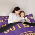 thumbnail image 5 of jejeloiu Rugby Football City Full Size Comforter Sets,Yellow Purple Bedding Sets For Boys Kids Reversible 3pcs, 5 of 8