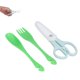 thumbnail image 5 of Juego de tijeras para bebé tenedor cuchara cubiertos para niños Zirconia cerámica PP seguro resistente al desgaste antioxidante juego de cubiertos para bebé 2 colores, 5 of 8
