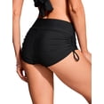 thumbnail image 2 of Shorts de baño tipo board CRZ YOGA para mujer, cintura alta ajustable, negro, talla M, 2 of 4