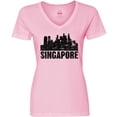 thumbnail image 3 of Inktastic Singapore City Skyline with Grunge Women's V-Neck T-Shirt, 3 of 5