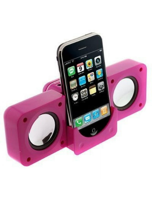 Portable Folding Stereo Mini Speaker for Apple iPod - Hot Pink
