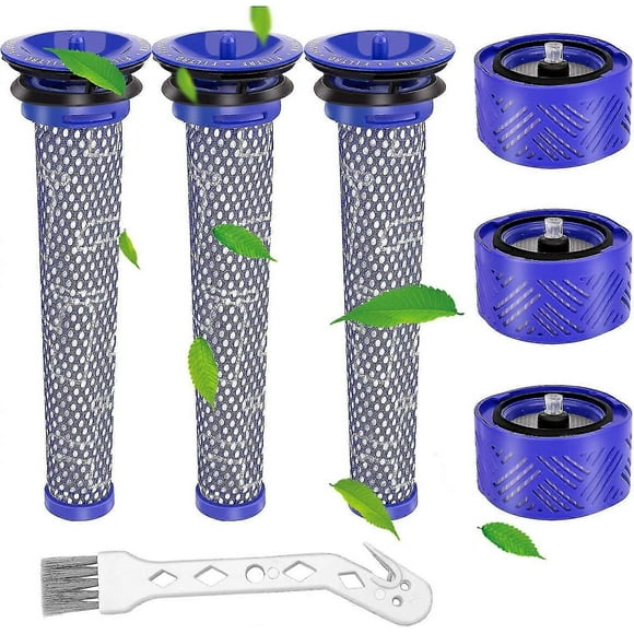 Dyson filter,vacuum cleaner replacement filters for Dyson V6,V6 Motorhead, V6 Absolute and V6 animal,3 Post Hepa-filter batteries and 3 pre-filter bat