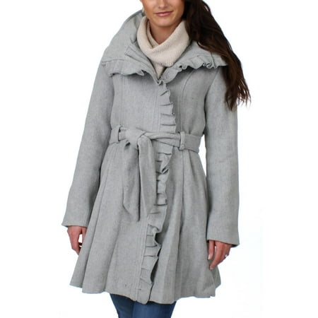 Steve Madden Womens Winter Wool Blend Basic Coat