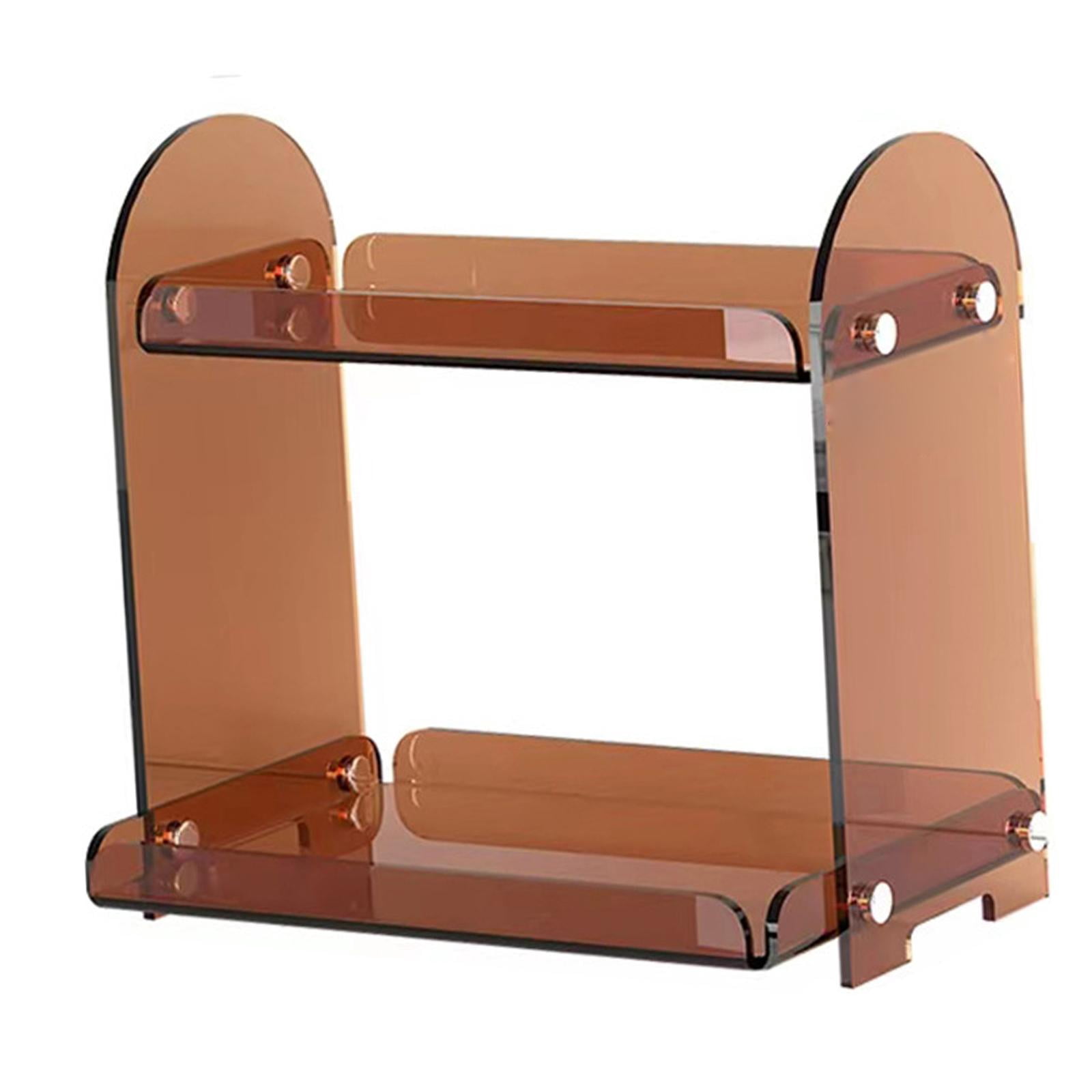 Fiocias Nordic Style Acrylic Bathroom Organizer Multifunctional Storage Vanity Organizer Brown