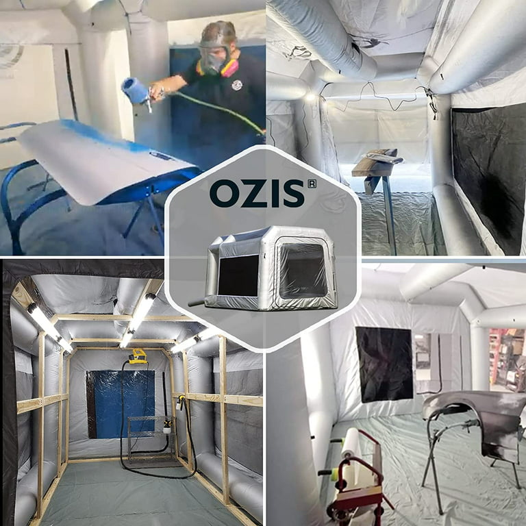 OZIS Inflatable Paint Booth 13X10X8Ft Upgrade Larger Filter System with  950W Blower, Inflatable Paint Spray Booth Larger Space No Tool Room,  Portable