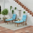 thumbnail image 3 of Jordan Manufacturing 74" x 22" Celosia Ice Blue Crosshatch Rectangular Outdoor Chaise Lounge Cushion with Ties and Hanger Loop, 3 of 13