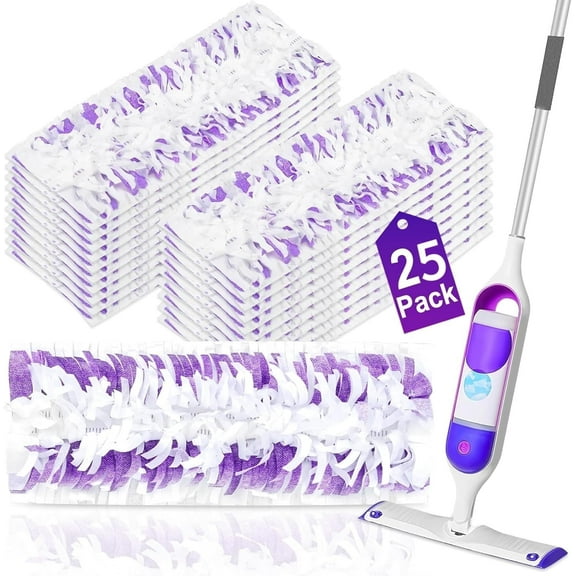 25 Count Disposable Powermop Refills for Swiffer Power Mop Pads,Multi-Surface Replacement Wet Pads Refill on All Finished Floors