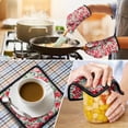 thumbnail image 4 of Pioneer Flower Kitchen Oven Mitt and Pot Holder Sets 2 Pcs for Baking, Cooking and Grilling, Heat Resistant Up To 392 °F, 4 of 7