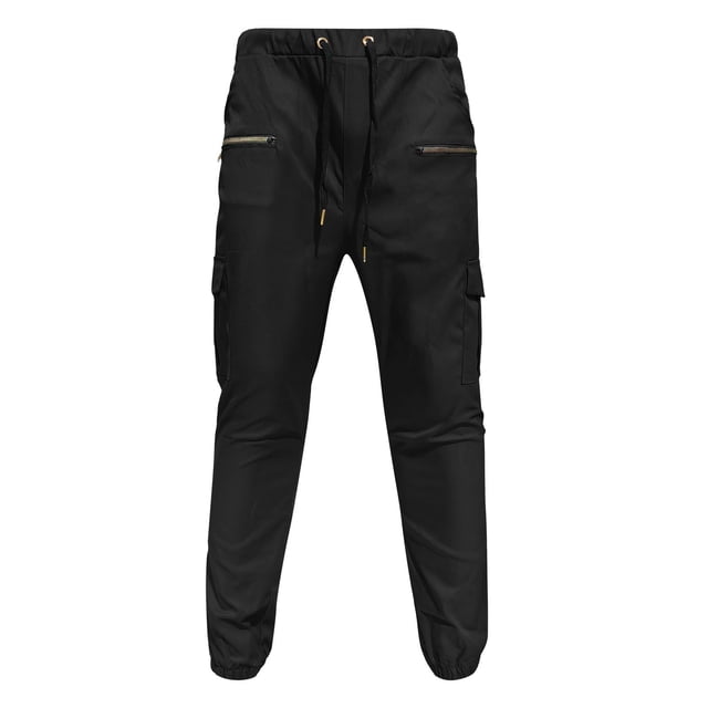Men's Outdoor Casual Work Pants with Elastic Drawstring Comfortable Woven Fabric for Everyday Wear and Versatile Styling