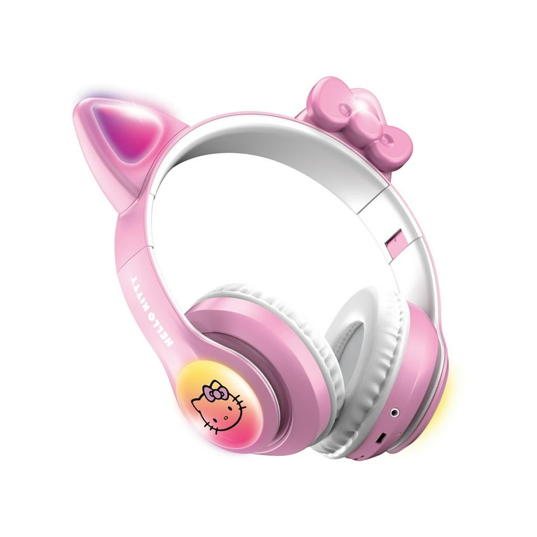 Hello Kitty Wireless Bluetooth Headphones, Light-Up Cat Ears, For