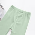 thumbnail image 4 of NAISIBABY Girls Leggings, Stretchy Elastic Waist Cotton Soft Casual Thin Pants Green 7T, 4 of 5