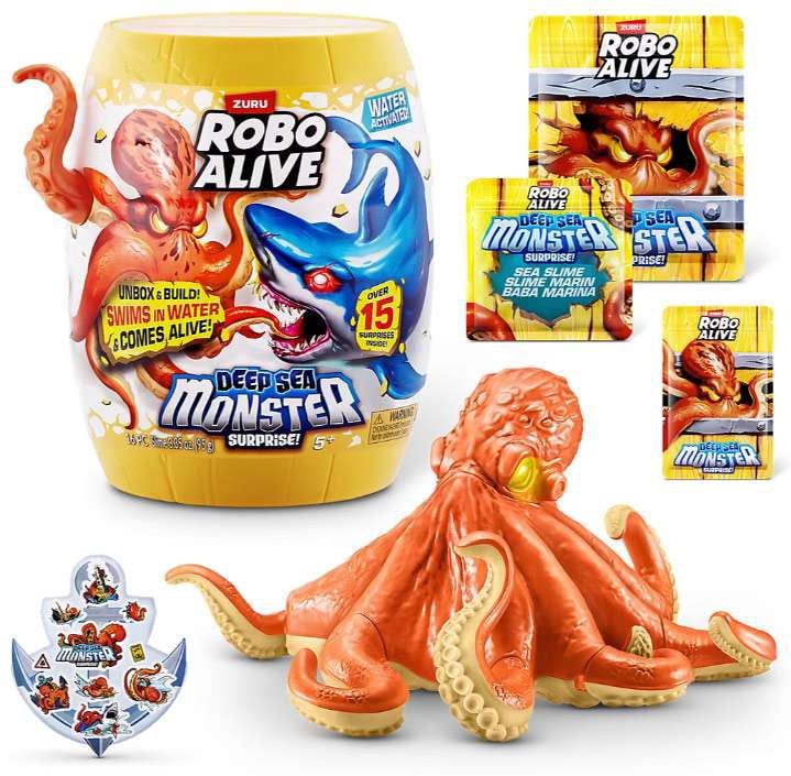 Robo Alive Deep Sea Monster SHARK & OCTOPUS 2-Pack Set