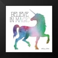 thumbnail image 2 of Ball, Susan 20x20 Black Modern Framed Museum Art Print Titled - Believe in Magic Unicorn, 2 of 5