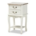 thumbnail image 6 of Baxton Studio Amalie Antique French Country Cottage Two-Tone White and Oak Finished 2-Drawer Wood End Table, 6 of 10