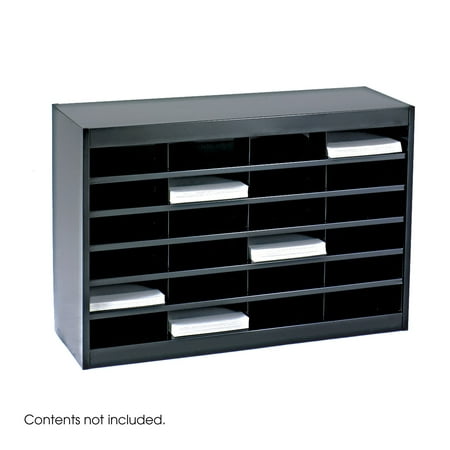 Black Stork - E-Z Stor® Literature Organizer, 24Letter Size Compartments, Black