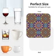 thumbnail image 6 of Vsdgher Mandala Leather Coasters for Drinks, Durable Drink Coasters 4 Set for Tabletop Protection, Luxurious Home Décor and Housewarming Gift ( {designName})Square, 6 of 6