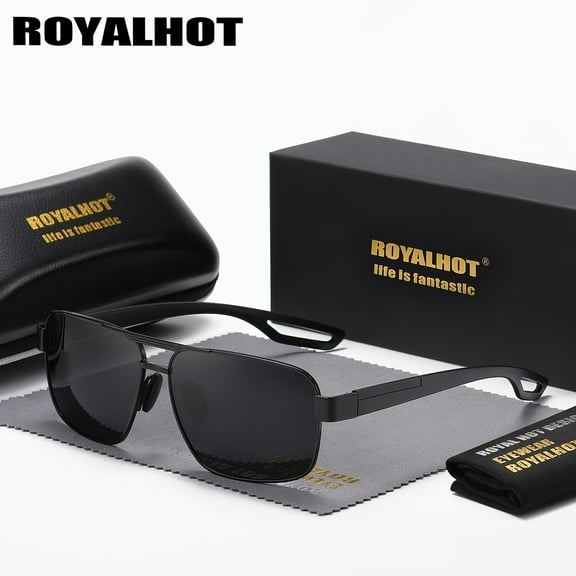 RoyalHot Unisex Same Full Frame Sunglasses Polarized Metal Outdoor Driving Pilot Sunglasses UV400