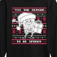 thumbnail image 3 of SpongeBob SquarePants  - Spongebob Xmas Sweater  - Toddler & Youth Long Sleeve Graphic T-Shirt, 3 of 6