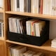 thumbnail image 5 of 6.34 Galón Contenedor de Almacenamiento Trapezoidal Plegable, Organizador de Tela No Tejida con Cartón Resistente, Gris/Negro, 40x30x20cm para Dormitorio Armado Ropa Toallas Libros, 5 of 6