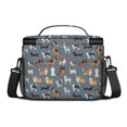 thumbnail image 3 of Mixed Breed Dogs Grey Pattern Insulated Lunch Box for Women Men, Medium Leakproof Cooler Bag with Adjustable Strap, 10"x6.7"x8", 3 of 6