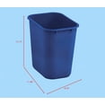 thumbnail image 2 of 7 Gallon / 28 Quart Blue Rectangular Plastic Wastebasket Trash Can - Slim Space-Saving Open Top Garbage Bin for Bedroom, Bathroom, Office, and Home, 2 of 5