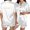 A-White90, variant on XIAONU Bridesmaid Print Satin Pajama Sets for Women Short Sleeve Notch Collar Shorts Loungewear Pajamas