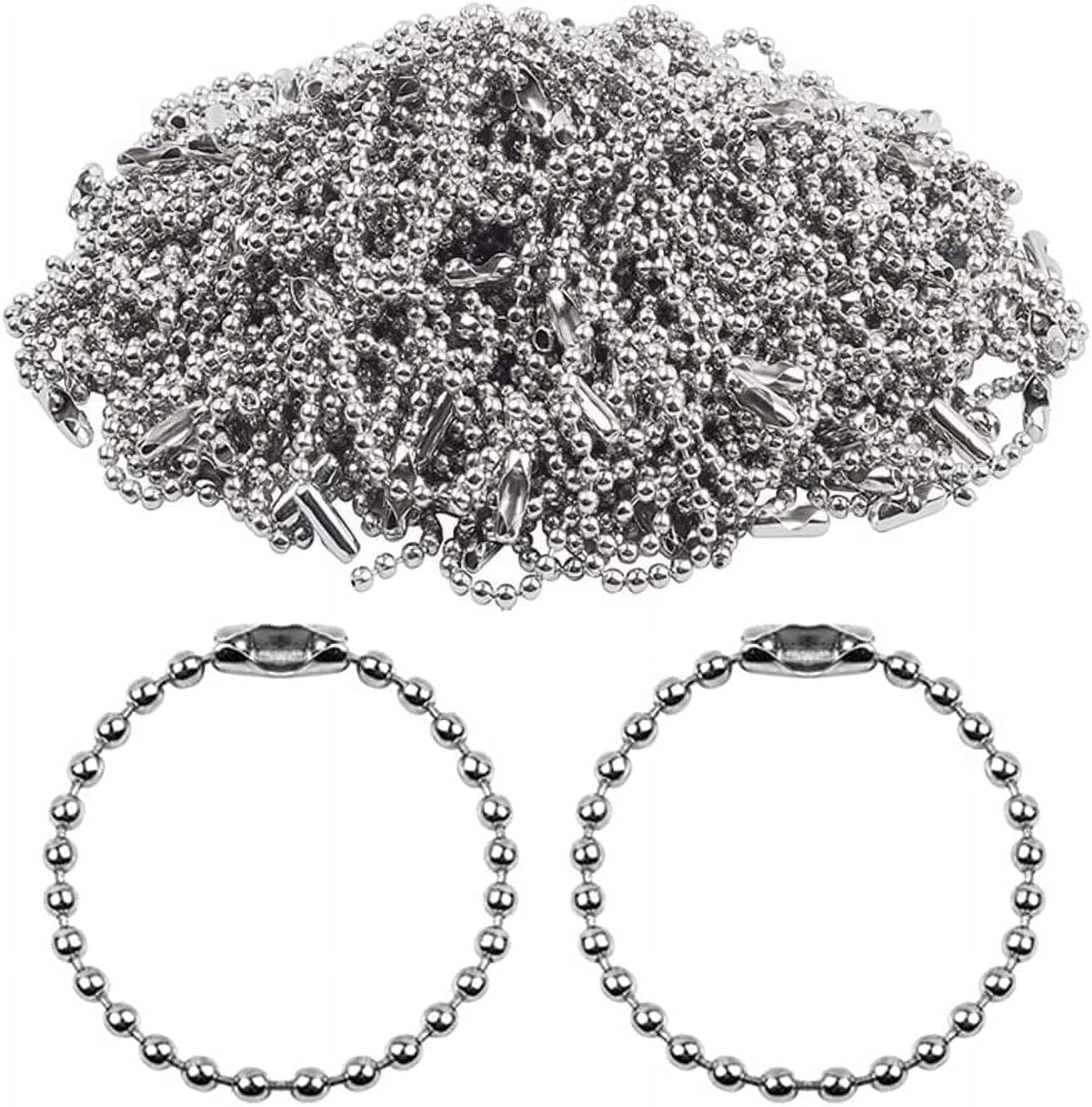 IFUAQZ Stainless Steel Bead Ball Chain Necklace - 2.4mm, 38 Inch Adjustable, With Connector Clasp (3-10 Pcs Options) - View #5