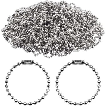 KJRIVER Ball Bead Keychain, Silver & Gold, 100 Count