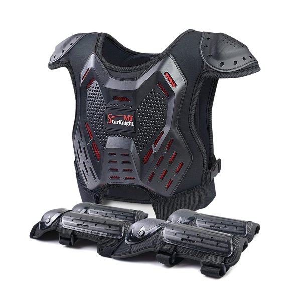 Kids Dirt Bike Protection Gear-StarknightMT Youth Motorcycle Protective Riding Gear ATV Chest Protector Motocross Armor Suit for Boys Girls Mountain Biking Cycling, Black