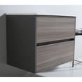 thumbnail image 5 of Wonline 24 inch Wall Mount Bathroom Vanity with Drop-in Sink Floating Style Cabinet with Mirror Brown, 5 of 8