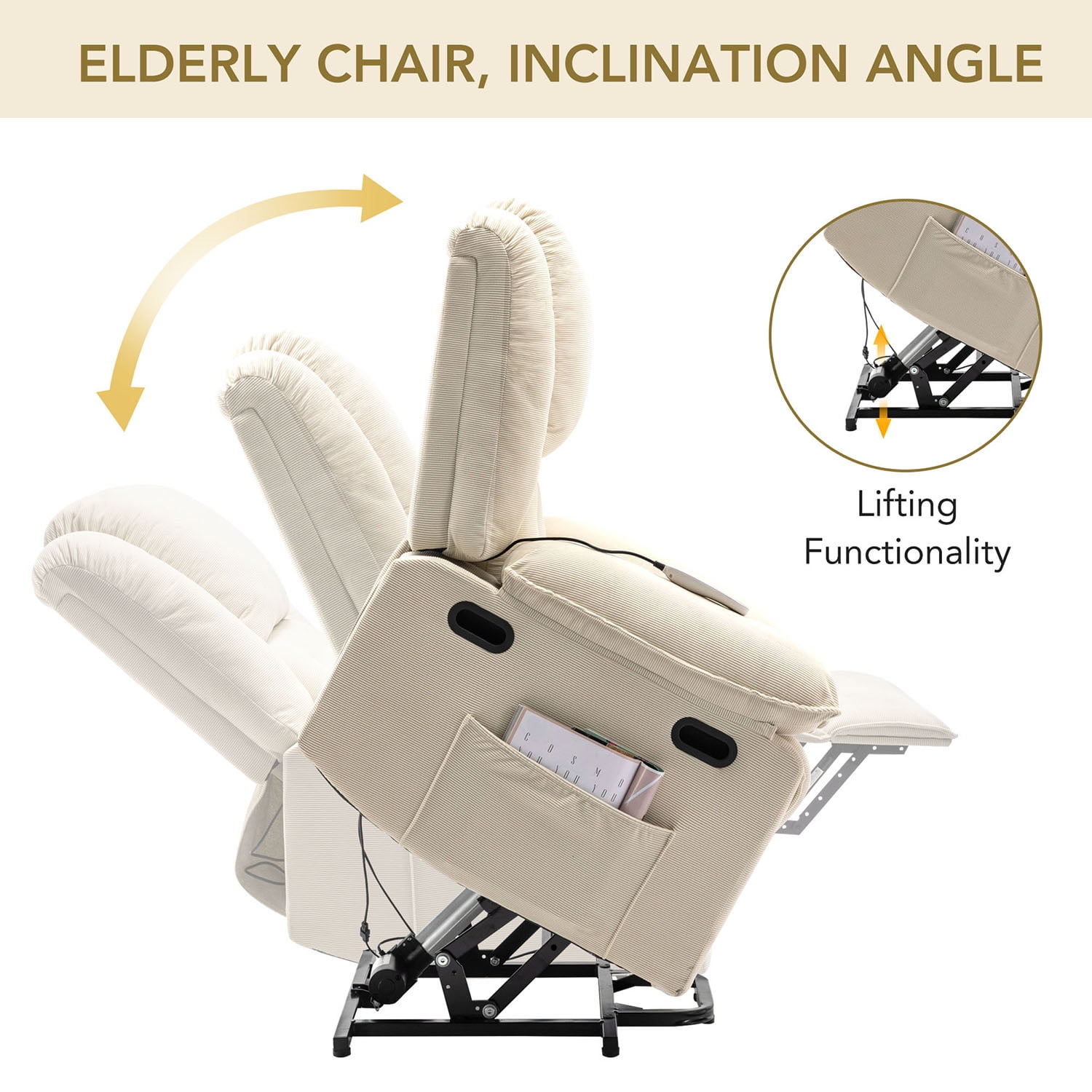 Kepooman Electric Power Lift Chairs Recliner, Power Lift Chair for Elderly with Adjustable Massage and Heating Function for Living Room, Beige Kepooman Electric Power Lift Chairs Recliner, Power Lift Chair for Elderly with Adjustable Massage and Heating Function for Living Room, Beige