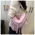 thumbnail image 4 of Sunyuer Fringe Purses for Women, Vintage PU Leather Tassel Purse Hobo Bag, Gothic Punk Studded Crossbody Bag Shoulder Bag, 4 of 11
