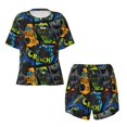 thumbnail image 4 of Qekee Off-Road Vehicle Women's Pajama Set Short Sleeve Sleepwear Summer Home Wear with Pockets Soft Short Sleeve Shirt - Off-Road Vehicle, 4 of 9