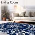 thumbnail image 2 of ODIKA 8'x10' Machine Washable Non-Slip Area Rug, Elegant Frosty Sparkle Celebration Path Adornment High Traffic Rug with Pad, Blue, 629860, 2 of 8