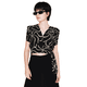 thumbnail image 3 of Blusa cuello en V con amarre Zephyra J&B Negro, 3 of 4