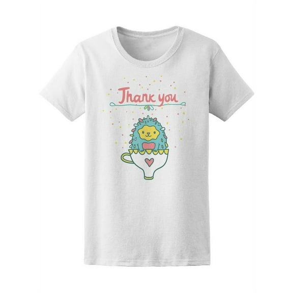 Cute Hedgehog Sitting In Tea Cup Tee Women's -Image by Shutterstock