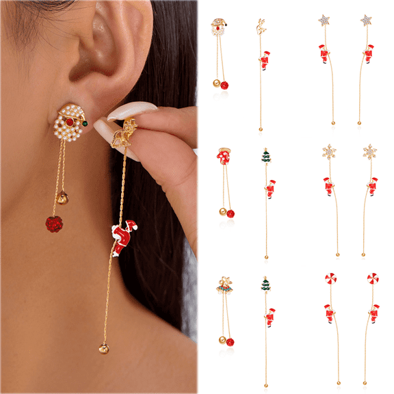 Yoyauz Christmas Earrings For Ladies Christmas Trees Snowflakes Bows Bells Lightweight Earrings Cute Christmas Parties Jewelry Gifts