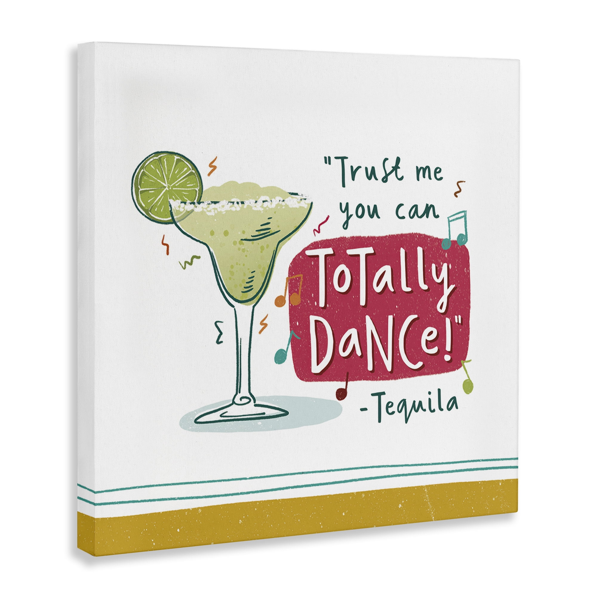 Stupell Industries Funny Tequila Phrase Food & Beverage Painting Wrapped Canvas Art Print Wall Art, 17 x 17