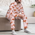 thumbnail image 7 of Susaid cute fox pink Print Men's Long Sleeve Pajama Set, Two-Piece Button-Down Loungewear PJs Set, Comfortable Sleepwear for Relaxation-Medium, 7 of 7