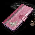thumbnail image 7 of Compatible with iPhone 14 Plus Diamond Wallet Case Kickstand Card Full Protection Bling Sparkling Sequin Butterfly Fashion Luxury Shockproof Cover for Women Girls, 7 of 7