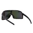 thumbnail image 3 of Sporty Shield Sunglasses Oversized Square Semi-Rimless Black, Orange Mirror Lens, 3 of 4